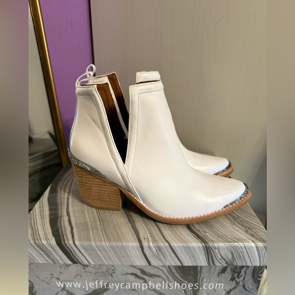 Jeffrey Campbell White Cromwell Booties. Used but great condition.